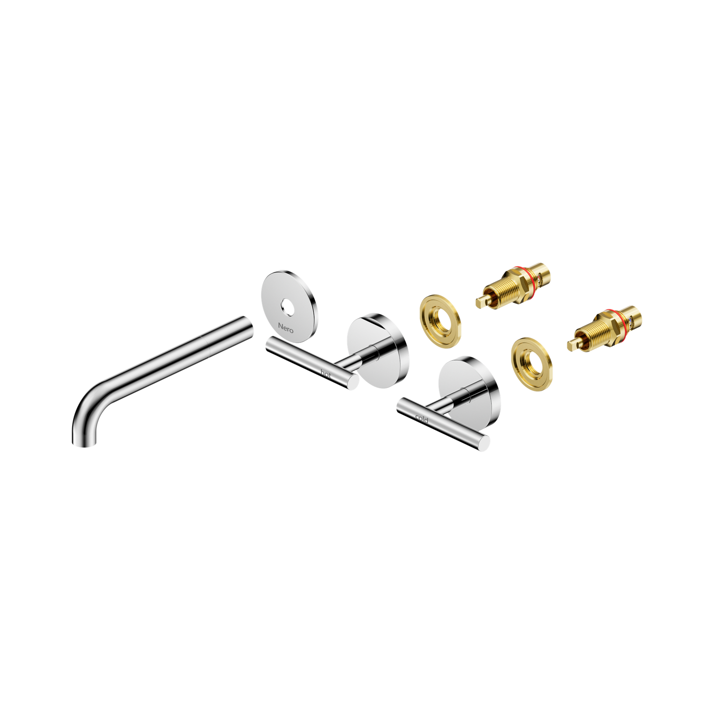 Mecca Lever Wall Basin/Bath Set 185mm Spout Trim kits Only Chrome