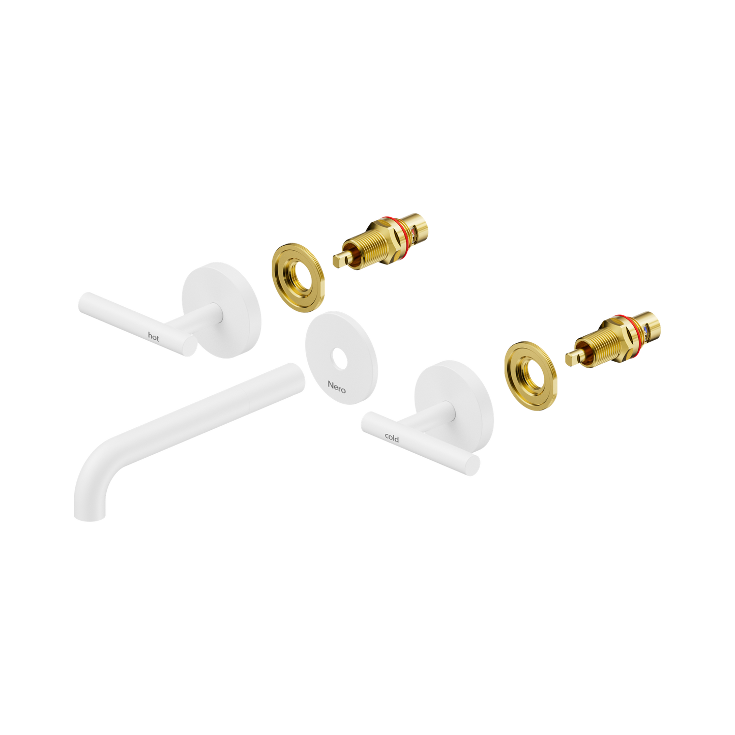 Mecca Lever Wall Basin/Bath Set 185mm Spout Trim kits Only Matte White