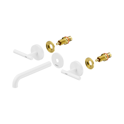 Mecca Lever Wall Basin/Bath Set 185mm Spout Trim kits Only Matte White