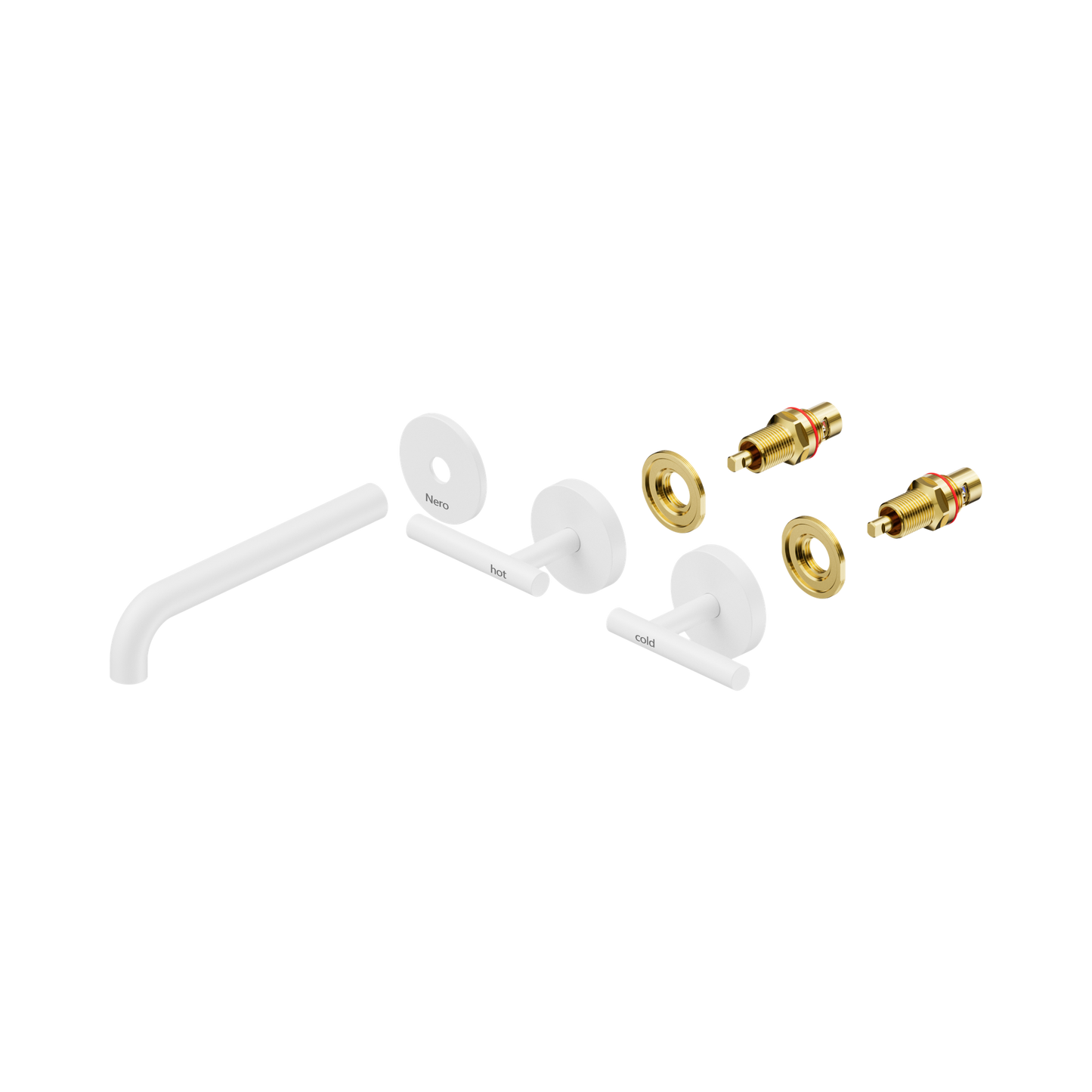 Mecca Lever Wall Basin/Bath Set 185mm Spout Trim kits Only Matte White