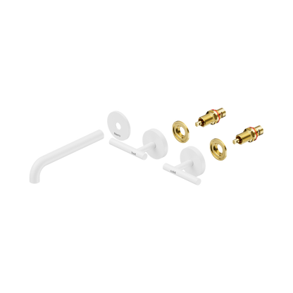 Mecca Lever Wall Basin/Bath Set 185mm Spout Trim kits Only Matte White