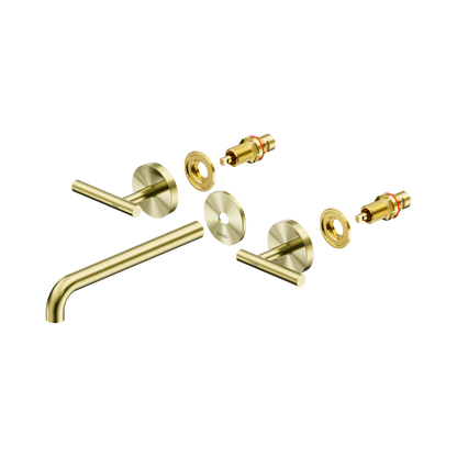 Mecca Lever Wall Basin/Bath Set 220mm Spout Trim kits Only Brushed Gold