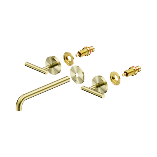 Mecca Lever Wall Basin/Bath Set 220mm Spout Trim kits Only Brushed Gold