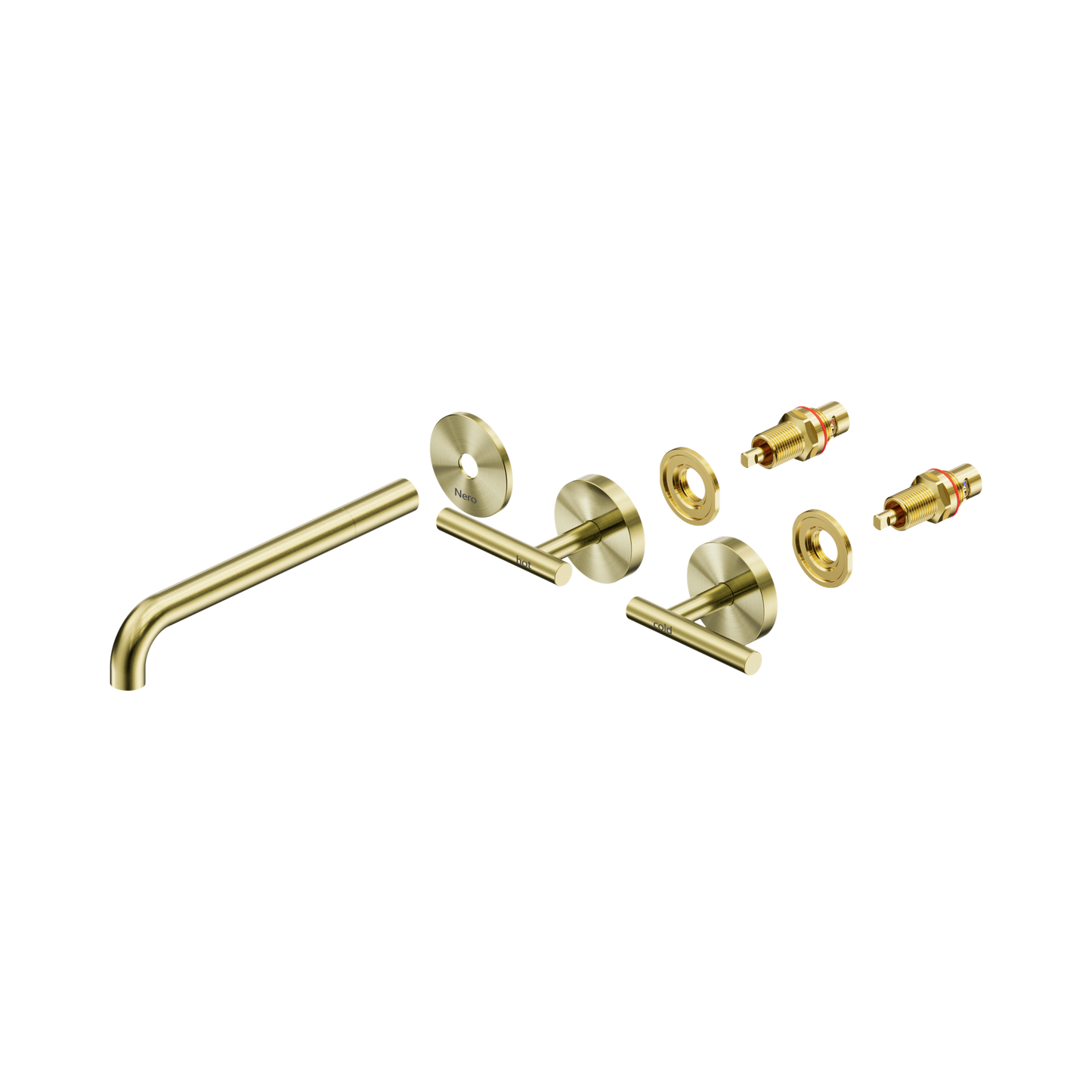 Mecca Lever Wall Basin/Bath Set 220mm Spout Trim kits Only Brushed Gold