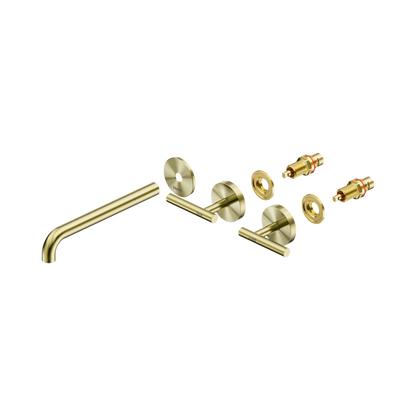 Mecca Lever Wall Basin/Bath Set 220mm Spout Trim kits Only Brushed Gold
