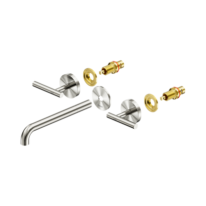 Mecca Lever Wall Basin/Bath Set 220mm Spout Trim kits Only Brushed Nickel