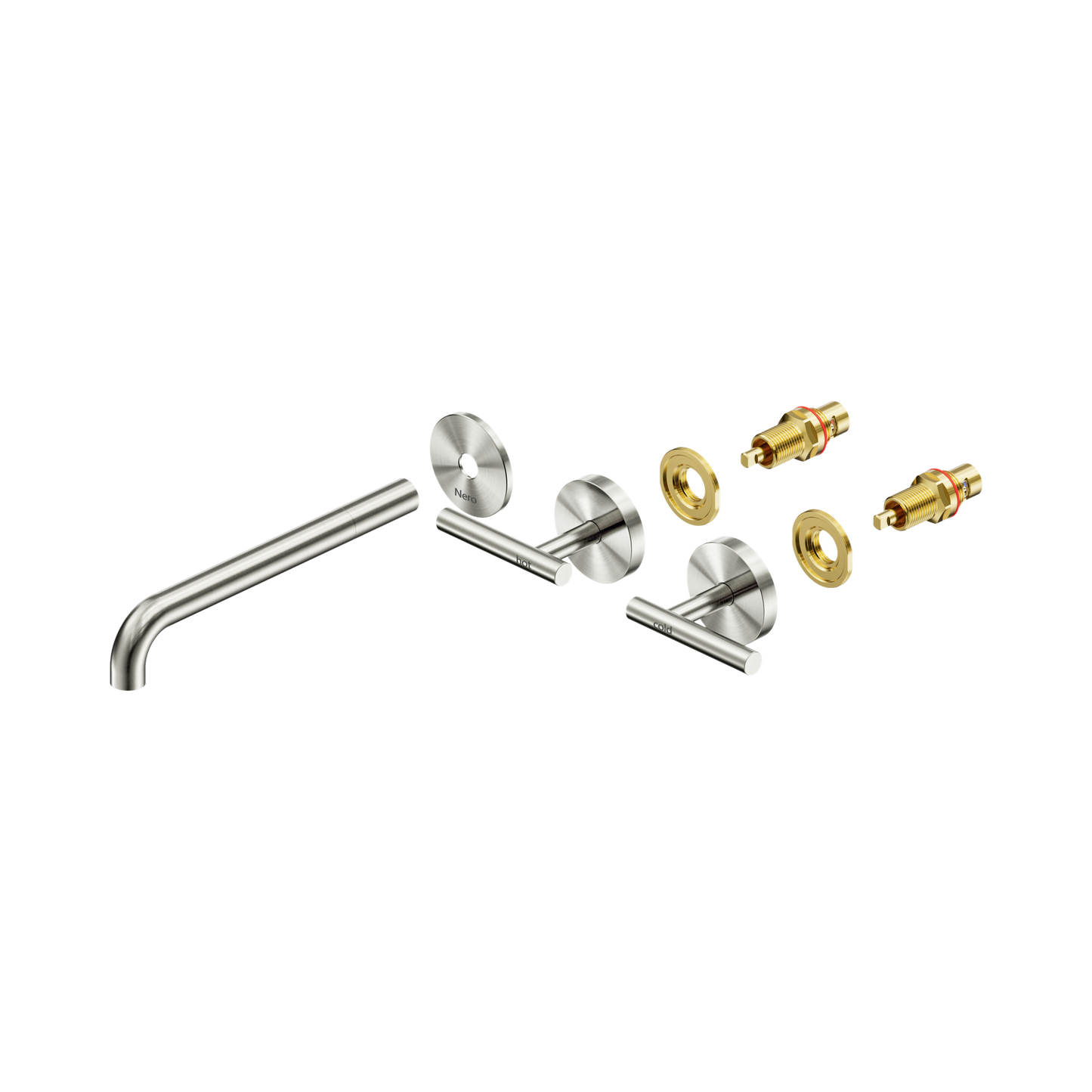 Mecca Lever Wall Basin/Bath Set 220mm Spout Trim kits Only Brushed Nickel