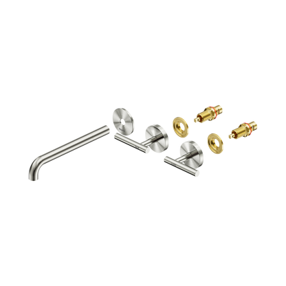 Mecca Lever Wall Basin/Bath Set 220mm Spout Trim kits Only Brushed Nickel