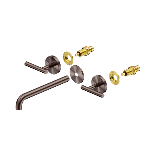 Mecca Lever Wall Basin/Bath Set 220mm Spout Trim kits Only Brushed Bronze