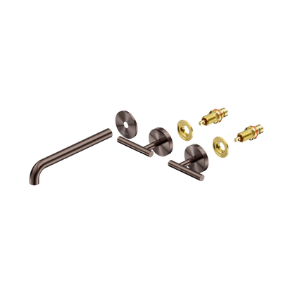 Mecca Lever Wall Basin/Bath Set 220mm Spout Trim kits Only Brushed Bronze