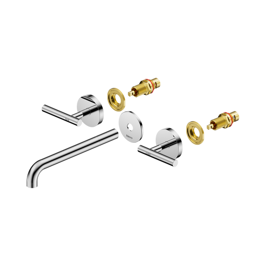 Mecca Lever Wall Basin/Bath Set 220mm Spout Trim kits Only Chrome