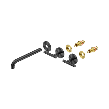 Mecca Lever Wall Basin/Bath Set 220mm Spout Trim kits Only Gun Metal