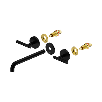 Mecca Lever Wall Basin/Bath Set 220mm Spout Trim kits Only Matte Black