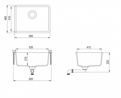 INSPIRE GRANITE SINK  585MM