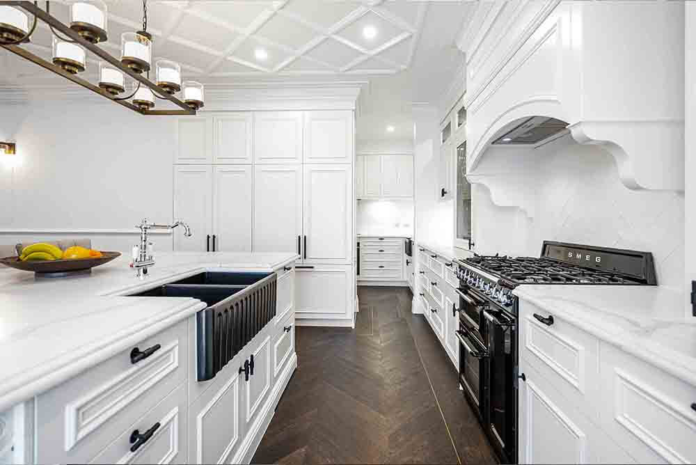 Novi 85 x 46 Fine Fireclay Matte Black Farmhouse Butler Sink