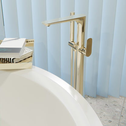 Nero Bianca Freestanding Bath Mixer with Handshower