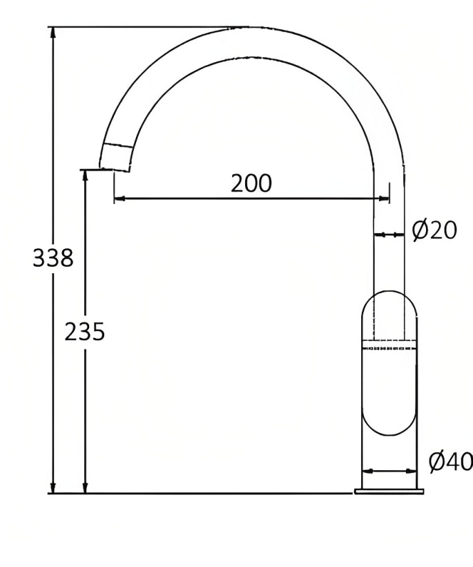 INSPIRE VETTO SINK MIXER 338MM