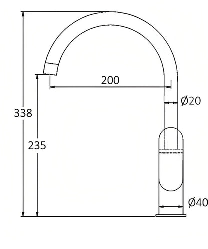 INSPIRE VETTO SINK MIXER 338MM GUN METAL
