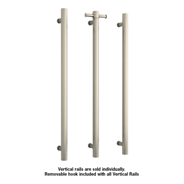 Thermorail 12V Straight 900 Round Vertical Single Heated Towel Rail