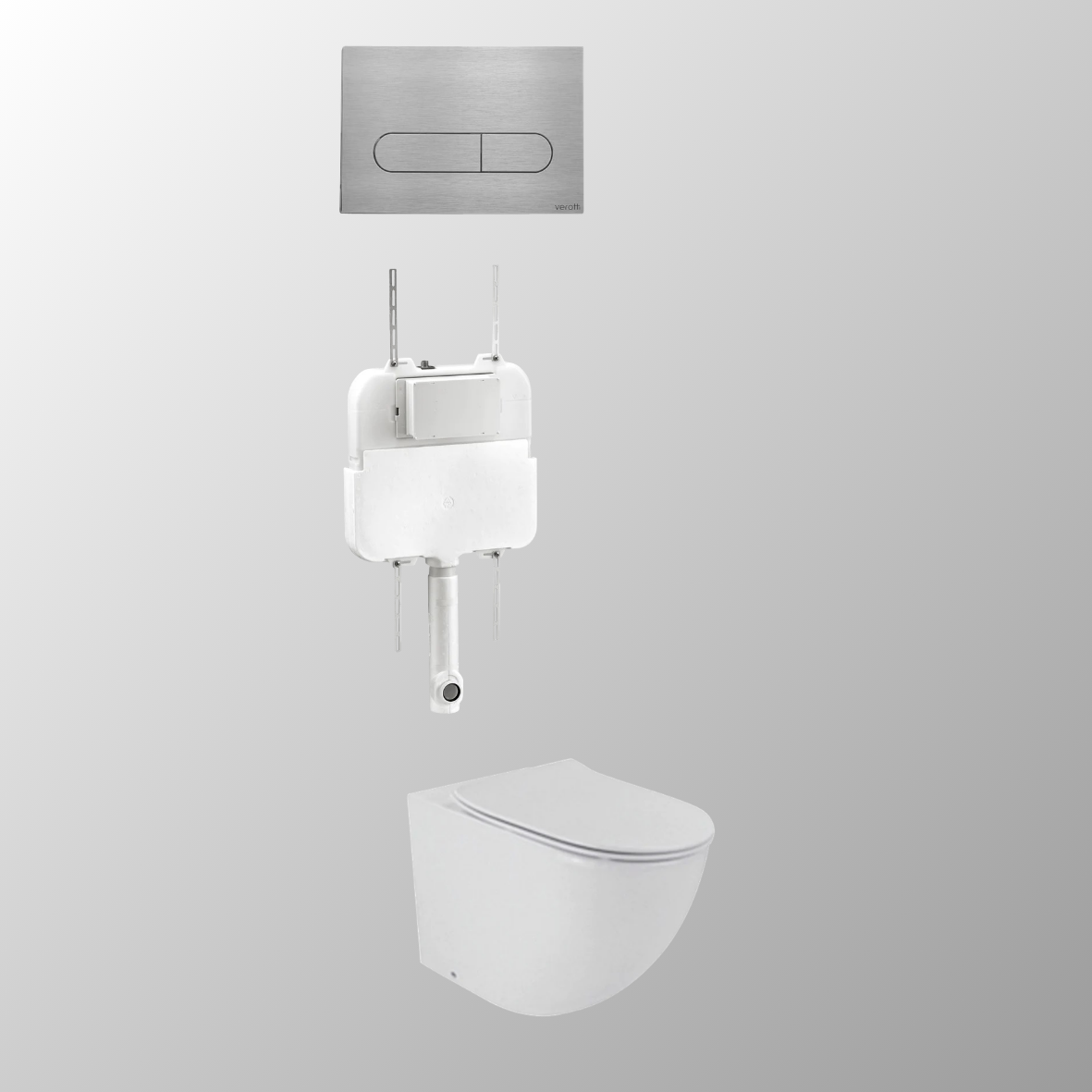 LUCI SLIM IN-WALL TOILET PACKAGE - Circle / Brushed Nickel