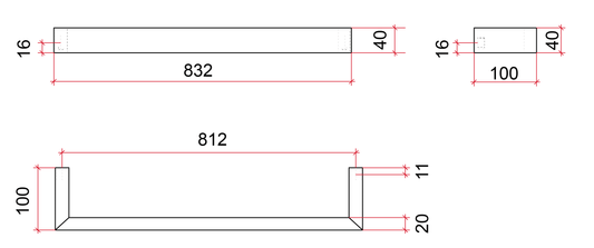 DSS8B Matt Black Square Single Bar Heated Towel Rail