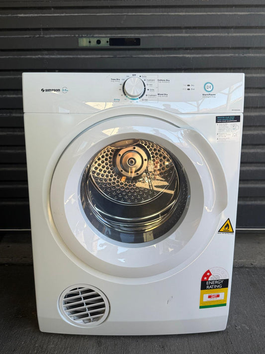NEAR NEW Simpson SDV556HQWA 5.5kg Vented Dryer – Quality Used | Tested & Cleaned | Reno Spares