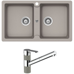 Abey Schock Typos Double Sink & Armando Vicario ISA Kitchen Mixer