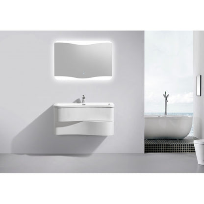 Formica 900 mm White Gloss, Wall Hung