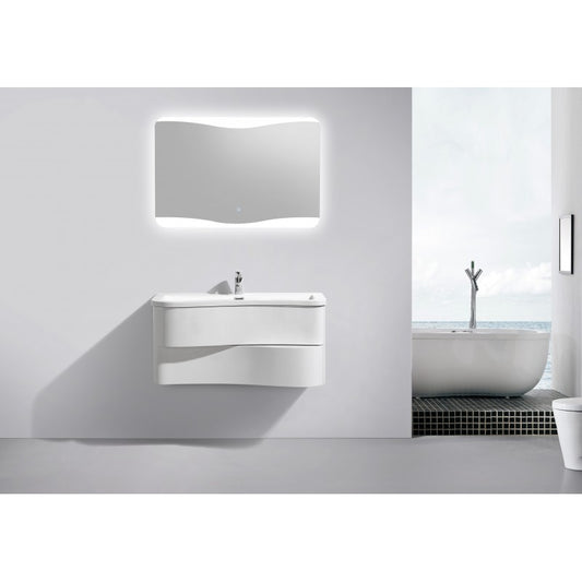 Formica 900 mm White Gloss, Wall Hung
