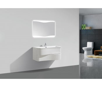 Formica 900 mm White Gloss, Wall Hung