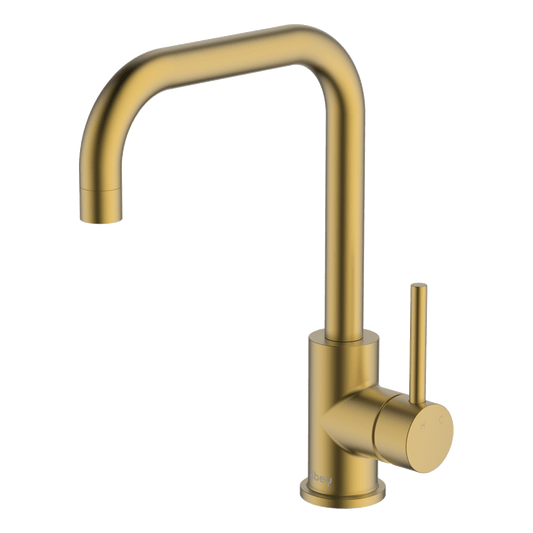 Lucia Square Sidelever Mixer Lead Free - Brushed Brass