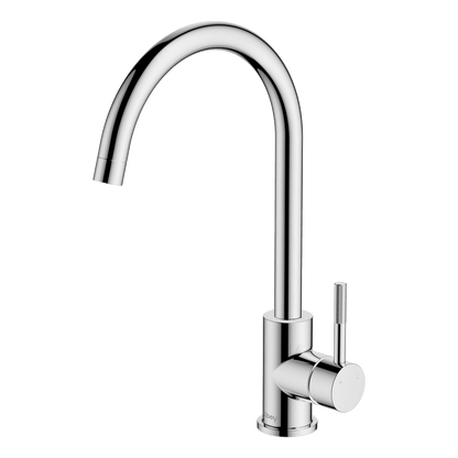 Lucia Knurled Handle Goose Sidelever Mixer Lead Free - Brushed Brass