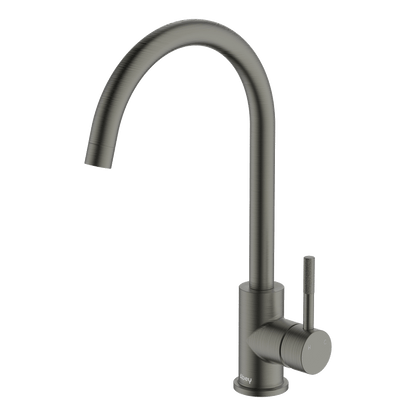Lucia Knurled Handle Goose Sidelever Mixer Lead Free - Gun Metal