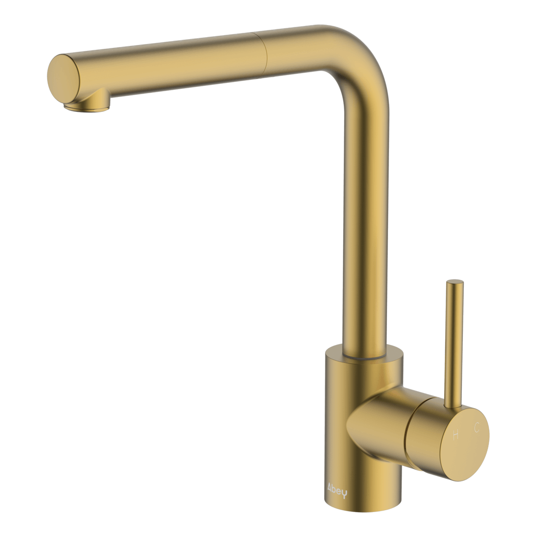 Lucia Sidelever Mixer with Pull Out Lead Free - Brushed Brass