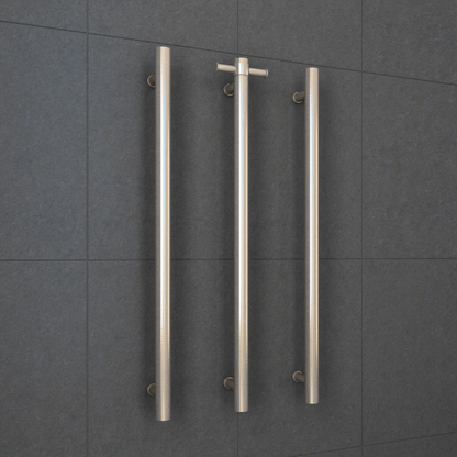 Thermorail 12V Straight 900 Round Vertical Single Heated Towel Rail