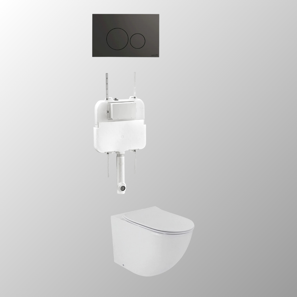 LUCI SLIM IN-WALL TOILET PACKAGE - Circle / Matte Black