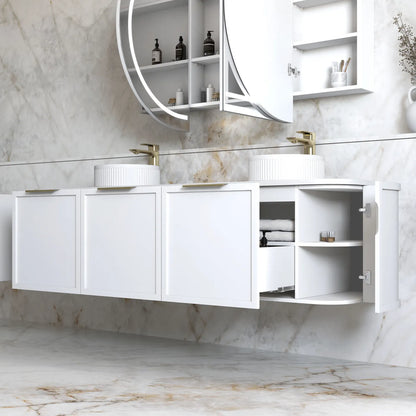Otti Hampshire Satin  Wall Hung Curve Vanity 1800mm