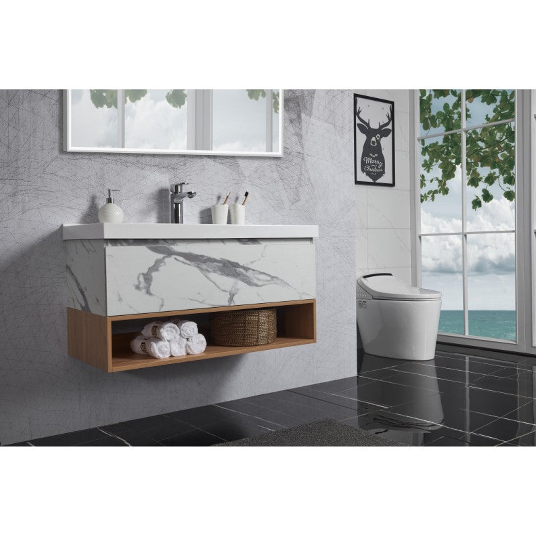 Belbagno Zero 1000mm Wall Hung Vanity Callacatta  Oak Zer-10