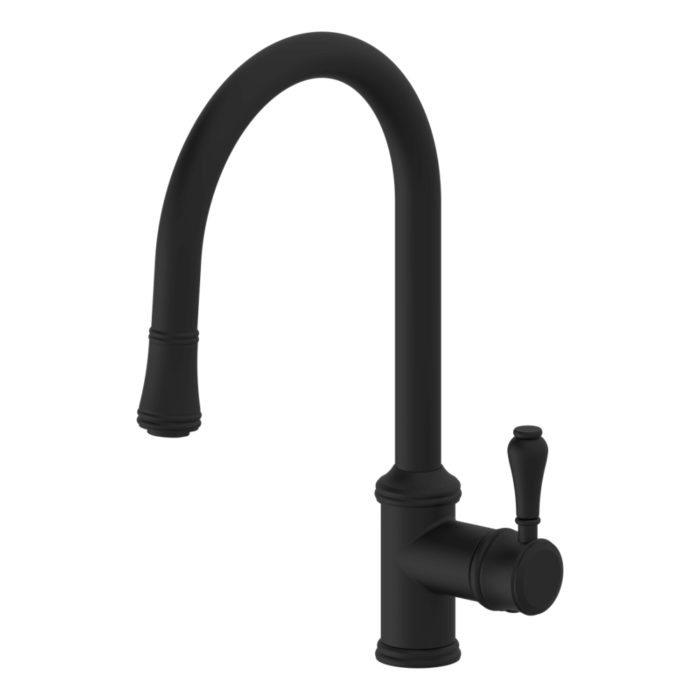 Provincial Single Lever Kitchen Mixer with Pull Out Lead Free - Black