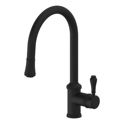 Provincial Single Lever Kitchen Mixer with Pull Out Lead Free - Black