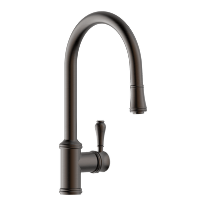 Provincial Single Lever Kitchen Mixer with Pull Out Lead Free - Black Brushed Nickel