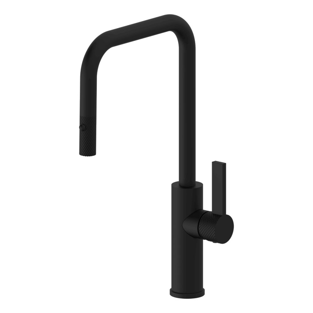 Luz Industrial Pull Out Kitchen Mixer Dual Spray Lead Free - Black