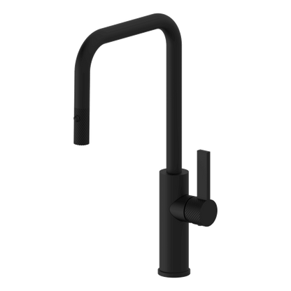 Luz Industrial Pull Out Kitchen Mixer Dual Spray Lead Free - Black