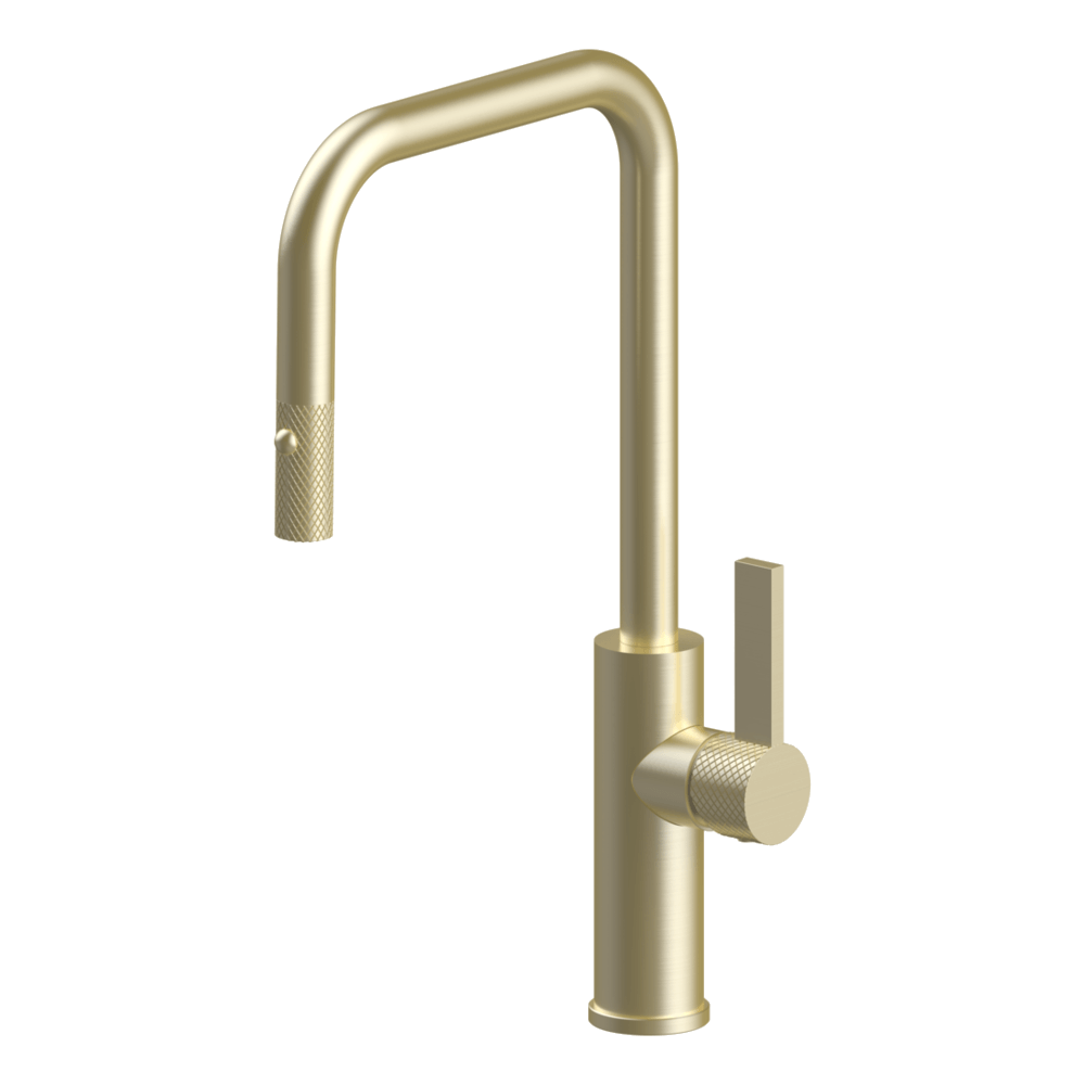 Luz Industrial Pull Out Kitchen Mixer Dual Spray Lead Free - Light Gold
