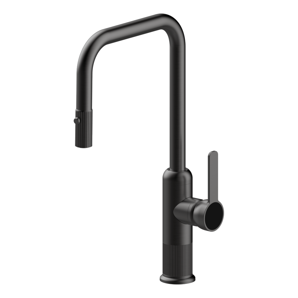 Lumiere Pull Out Kitchen Mixer Dual Spray Lead Free - Black Brushed Nickel