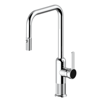 Lumiere Pull Out Kitchen Mixer Dual Spray Lead Free - Black Brushed Nickel