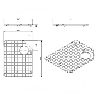 Turner Hastings Chester Left Hand Sink Grid