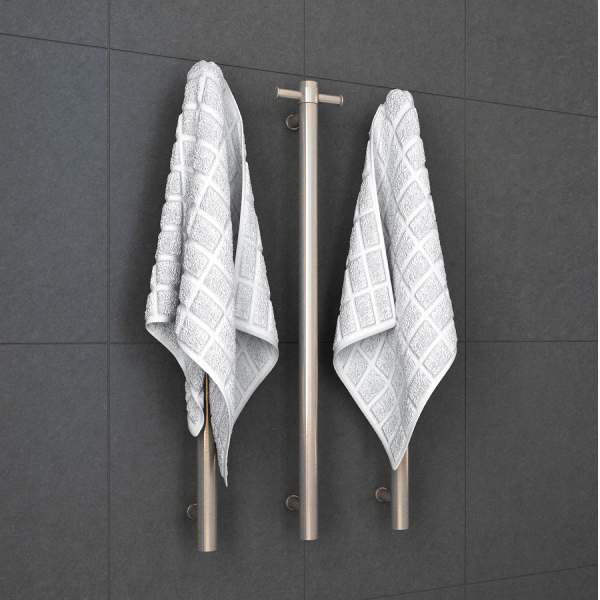 Thermorail 12V Straight 900 Round Vertical Single Heated Towel Rail