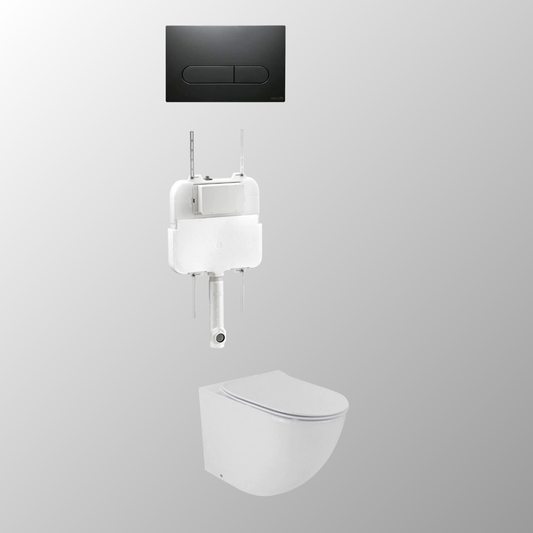 LUCI SLIM IN-WALL TOILET PACKAGE - Pill / Matte Black