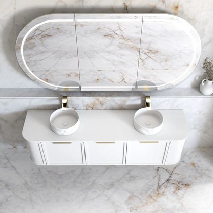 Otti Hampshire Satin  Wall Hung Curve Vanity 1800mm